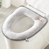 USB Smart Heated Toilet Mat with Handle Plush Universal Winter Toilet Seat Cover(Grey)