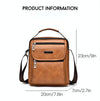 WEIXIER Retro Men Small Satchel Bag PU Shoulder Bag Commuter Messenger Bag(Light Brown)