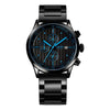 OCHSTIN 7244 Fashion Steel Strap Multifunctional Quartz Men Watch(Black Blue)