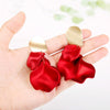 Long Exaggerated Fabric Art Handmade Petal Earrings, Color: E1910-2 4 Shorts Model