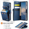 For Samsung Galaxy Z Fold6 5G AutSpace A23 Organ Card Bag Magnetic RFID PU Phone Case(Blue)