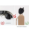 Magnetic Portable With Lanyard Sunglasses Protective Case Silicone Eyeglasses Storage Bag(Brown)