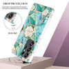 For Samsung Galaxy S25 Ultra 5G Splicing Marble Flower IMD TPU Phone Case(Blue Flower)
