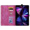 For Samsung Galaxy Tab S10 FE+ Cartoon Sakura Cat Embossed Leather Tablet Case(Rose Red)
