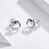 Silver Stud Earrings Silver Earrings Colored Zircon Silver Stud Earrings