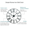 40cm Retro Living Room Iron Round Roman Numeral Mute Decorative Wall Clock (Silver)