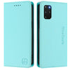 For Samsung Galaxy S20+ RC01 Dual-Folded Magnetic Suction RFID Leather Phone Case(Mint Green)
