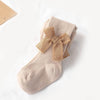 Spring And Autumn Girl Tights Bow Baby Knit Pantyhose Size: M 1-2 Years Old(Milk Brown)