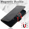 For iPhone 14 Pro Max Suteni J07 Multi-functional Horizontal MagSafe Denim Leather Phone Case(Black)