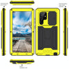 For Samsung Galaxy S22 Ultra 5G R-JUST Sliding Camera Metal + Silicone Holder Phone Case(Yellow)