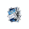 S925 Sterling Silver Blue Cube Zircon Beads DIY Bracelet Necklace Accessories