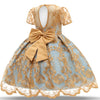 Girls European Style Bow-knot Mesh Tutu Dress Show Dress, Size:130cm(Yellow)