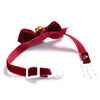 Velvet Bow Collar with Bell, Green, S (17-30cm) - Cat, Dog, Rabbit