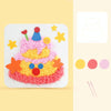 Montessori DIY Embroidery Board Kindergarten Children Cartoon Wool Stitching Material Kit, Style: Birthday Cake