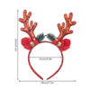 Bell Antler Headdress Christmas Ball Party Decoration Headband(Red)