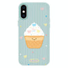 For iPhone XS Max Skin Feeling Jelly TPU Hybrid PC Phone Case(Ice Cream Polka Dot Light Green)