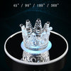 15cm Spinning Display Stand with Gradient Color Lights for Glass Art(White)
