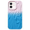 For iPhone 12 Wrinkle Gradient Skin-feel Frosted TPU Phone Case(Light Pink Blue)