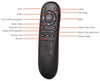 VIBOTON 504T 2.4GHz Laser Pens Wireless RF Remote Control Laser Presenter Pointer for Power Point PPT with Touchpad Air Mouse for PC Laptop Notebook(Black)