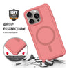 For iPhone 12 Pro Max Shockproof MagSafe Armor PC Hybrid TPU Phone Case(Dark Pink+Maroon)