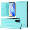 For Samsung Galaxy S20 RC01 Dual-Folded Magnetic Suction RFID Leather Phone Case(Mint Green)