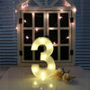 Digit 3 Shape Decoration Light, Dry Battery Powered Warm White Standing Hanging Holiday Light