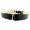 Large Black Leather Dog Collar, 2.5cm x 51cm (L)