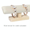 Solid Wood Single-layer T-shaped Jewelry Display Stand(Beige Flannel)