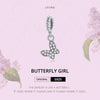 S925 Sterling Silver Butterfly Girl Pendant DIY Bracelet Necklace Accessories