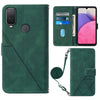 For Alcatel 1L 2021 Crossbody 3D Embossed Flip Leather Phone Case(Dark Green)
