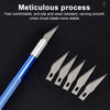 6 in 1 Aluminum Alloy DIY Carving Tool Handmade Pen Knife(Blue)