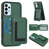 For Samsung Galaxy A53 5G CX01 Detachable Magsafe Magnetic Card Bag Phone Case(Peacock Green)