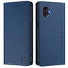 For Samsung Galaxy XCover 6 Pro RC01 Dual-Folded Magnetic Suction RFID Leather Phone Case(Dark Blue)