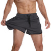 XXL Three Pants Men Gym Shorts Quick Dry Swimming Trunks(Deep Gray)