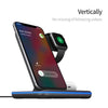Z5A QI Vertical Magnetic Wireless Charger for Mobile Phones & Apple Watches & AirPods / Samsung Galaxy Buds / Huawei Free Buds, with Touch Ring Light (White)