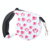 Pink Paw Print Retractable Dog Lead 5m - Medium Dogs 35kg