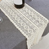Tassel Lace Floral Romance Retro Crochet Hollow Cotton Blend Table Runner Covers, Size:24x220cm(York Weave)