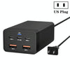 GAN 125W PD65W Dual Type-C + QC3.0 USB Multi Compatible Notebook Adapter US Plug