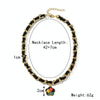 N2209-8 Black Flower Cloth Ladies Metal Temperament Necklace Clavicle Chain