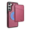 For Samsung Galaxy S23+ 5G Skin Feel Detachable Card Bag Magsafe Phone Case(Wine Red)