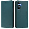 For Samsung Galaxy A15 5G / 4G RC01 Dual-Folded Magnetic Suction RFID Leather Phone Case(Dark Green)
