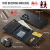 For Samsung Galaxy S24 Ultra 5G DG.MING M6 Series RFID Tri-fold Card Bag Removable Leather Phone Case(Black)