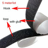 2.5cm Nylon Garment Textile Accessories With Double Sided Adhesive Hook and Loop Fastener, Length: 5m(Black)