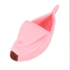 Banana Cat Bed, Pink, XL (Up to 20kg) - Warm Plush Winter Pet Nest