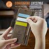 For iPhone 15 Pro AutSpace A11 Side Buckle MagSafe Magnetic RFID Phone Leather Case(Coffee)