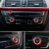 3 PCS Car Metal Air Conditioner Knob Case for BMW X1 / X2 / GT (Red)