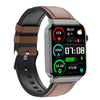 T50 1.85 inch Leather Band IP67 Waterproof Smart Watch Supports Voice Assistant / Health Monitoring(Brown)