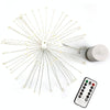 30cm Explosion Ball Fireworks Dimmable Copper Wire LED String Light, 150 LEDs Batteries Box LED Decorative Light with Remote Control(White Light)