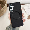 For Samsung Galaxy S25 5G Magsafe Magnetic Ring Cloth Texture Phone Case(Black)