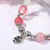 S2203-1 Pink+Rose Crystal Beaded Bracelet Ladies Natural Crystal Bracelet